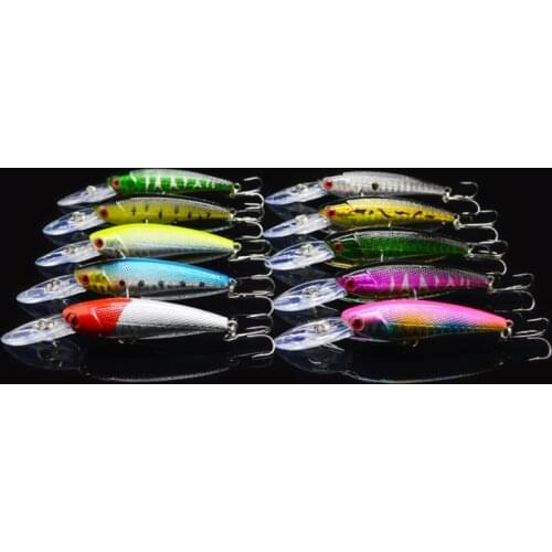 10Pcs Minnow Fishing Lure 9cm 8g High Imitation Artificial Baits 3D Fish Eye Wobbler Fake Bait Swimbait Crankbait Fishing Tackle