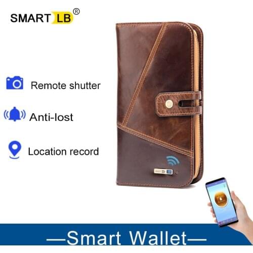 Smart Genuine Leather Men Luxury Clutch Wallet Brand Male Card Holder Long Zipper Around Travel Purse With Passport Holder