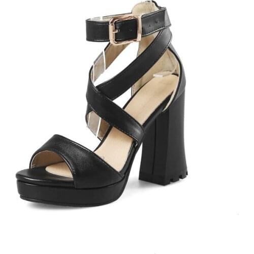 Big Size 11 12 13 14 15 16 17 high heels sandals women shoes woman summer ladies The fishs mouth cingulate Thick with sandals