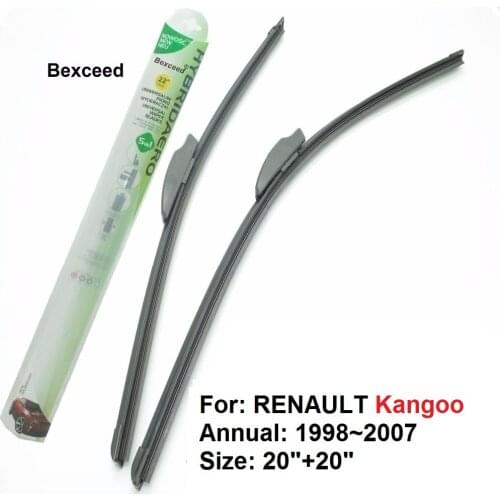 For Renault Kangoo Bexceed of Car Windscreen Windshield Flat Wiper Blade 20"+20" 1998~2007