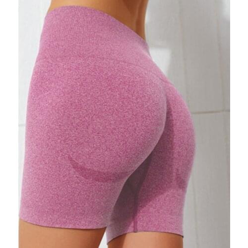 CHRLEISURE Fitness Yoga Shorts Women High Waist Knitted Shorts Leggings Push Up Gym Shorts Summer Shorts Tights Cycling Shorts