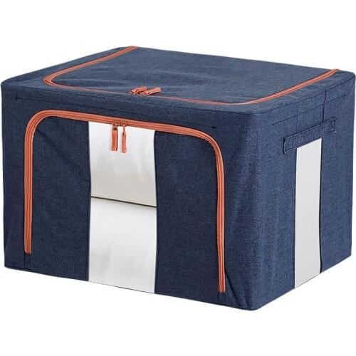 High Quality Steel Frame Storage Box Household Oxford Cloth Portable Waterproof Quilt Storage Box Foldable Clothes Storage Box