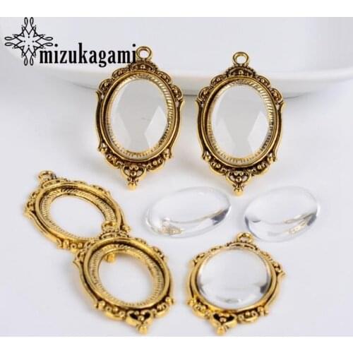 10 sets/lot Time Sapphire Glass Strap Charms Pendant For DIY Fashion jewelry material accessories