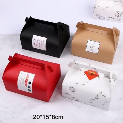 10PCS/Lot Portable Large West Point Baking Packaging Gift Box Egg Yolk Crisp Biscuit Takeaway Packing Cake Candy Biscuits Box