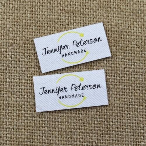 108 pieces Custom logo labels, Name iron on label, Custom Clothing tags, Organic Cotton Labels