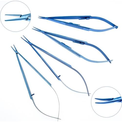 14cm Titanium Needle Holder with Lock Ophthalmology Instrument Cosmetic Pin Clamp Tweezers Surgery Tools