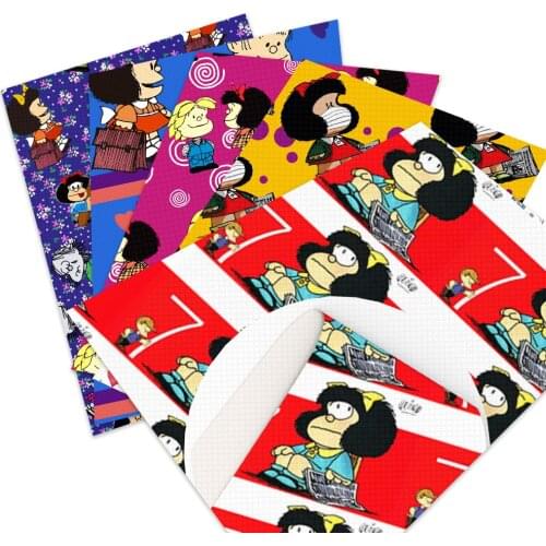 20*33cm Ordinary Cartoon Short Hair Girl Faux Synthetic Leather For Bows Home Decoration Crafts DIY Handmade Material,1Yc19423