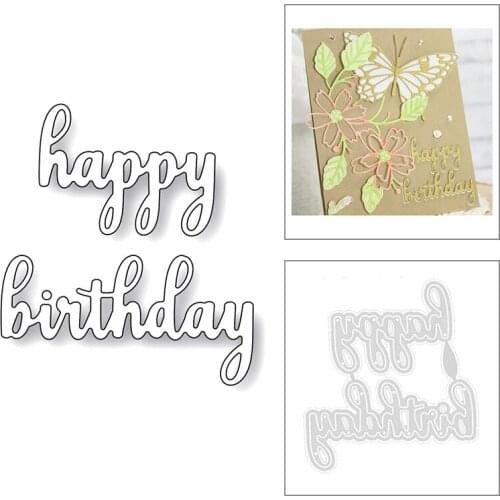 2020 New English Words Happy Birthday Metal Cutting Dies For DIY Cut Paper Making Greeting Card Background Scrapbooking No Stamp
