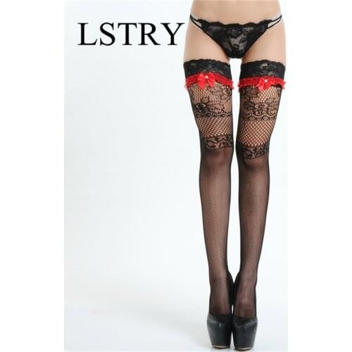 2020 Sexy Womens Hosiery Lace Top Stay Up Thigh High Stockings.Ladies Hollow Lstry Mesh Nets Lace Fishnet Stockings Pantyhose