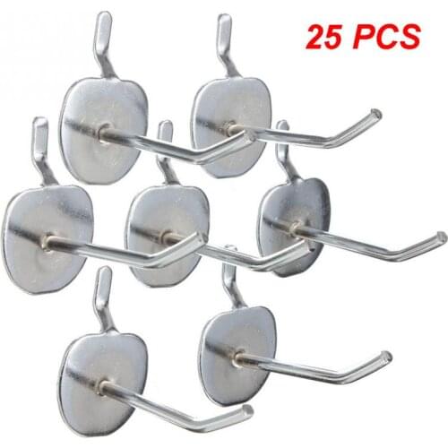25pcs 2 Inch Supermarket Shelf Display Hanger Plating Metal Pegboard Hooks