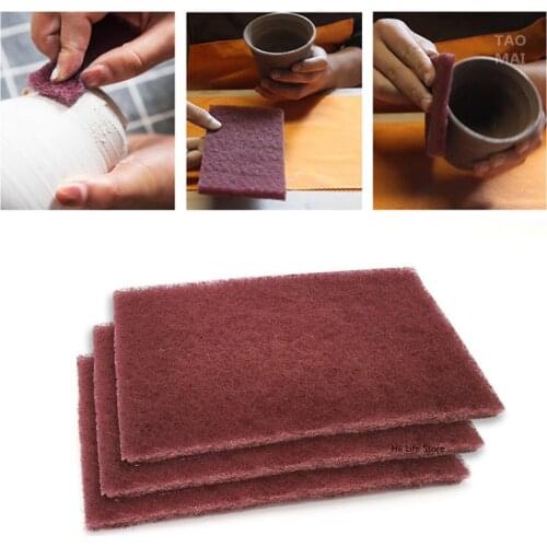 3PCS Pottery Polishing Tool Cotton Sandpaper Cloth Sandpaper Wear-resistant Ceramic Resin Polymer Clay DIY Craft Polishing Tool