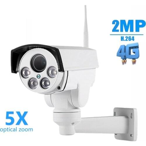 3G 4G SIM Card Wireless Hotspot Mifi Outdoor PTZ HD 2MP 5MP IP Camera 5X 10x Optical Zoom CCTV Security Camera 128G SD Card Slot