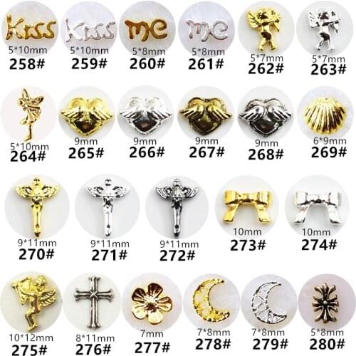 50pcs/pack Japan Korea 3D Nail Art Accessories Kawaii Angel Flower Nail Parts Charm Alloy Nail Deco Supplies for Professionals