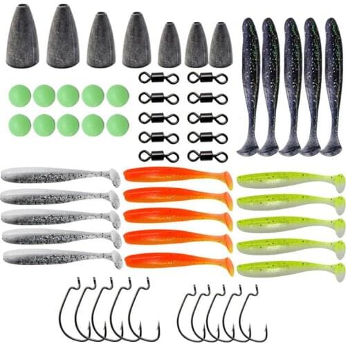 68pcs/set Fishing Lures Set Quality Fishing Bait Tackle Set Including Crank Hookl Swimbaits Worms Craw Baits Curved Tail Grubs