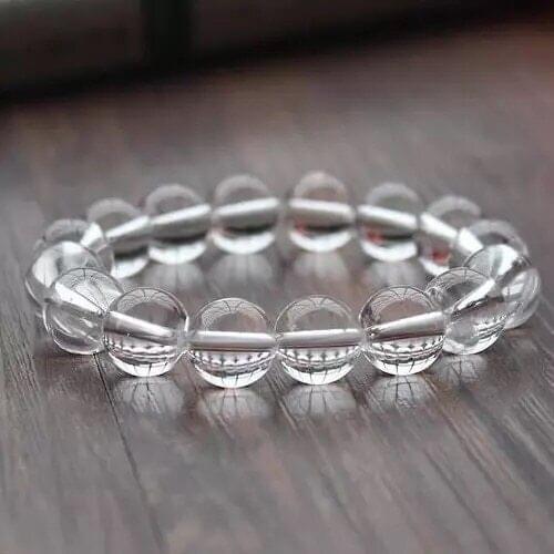 9-10mm natural white crystal 6A bracelet meditation reiki healing chakra Christmas gift Free shipping