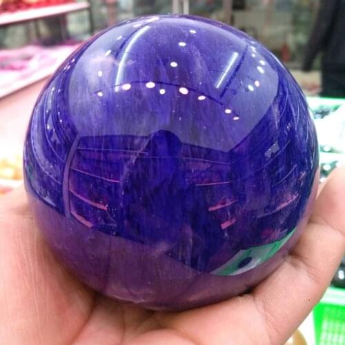 900g BLUE SMELT QUARTZ CRYSTAL SPHERE+ stand