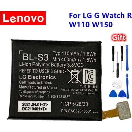 BL-S3 410mAh Original Replacement Battery For LG G Watch R W110 W150 Watch Battery + Free Tools