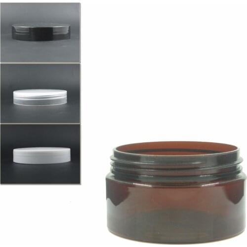 18pcs/Lot 100ml Amber Pet Jar With Black/White/Transparent Plastic Cap W/Pe Liner ,Jar,Cosmetic Jar,Plastic Container,Bottle