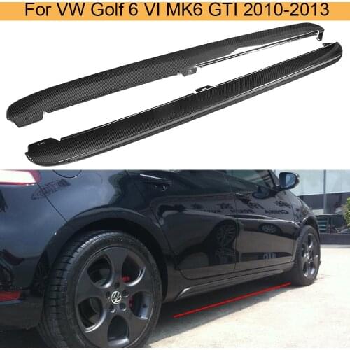 Carbon Fiber Car Bumper Side Skirts Aprons Body kits for Volkswagen VW Golf 6 VI MK6 GTI 2010-2013 Black PP Car Door Side Skirts