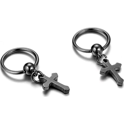 BONISKISS New Fashion Women Cross Stainless Steel Drop Earrings Mens aros mujer oreja Charming aretes Jewelry Dropshipping