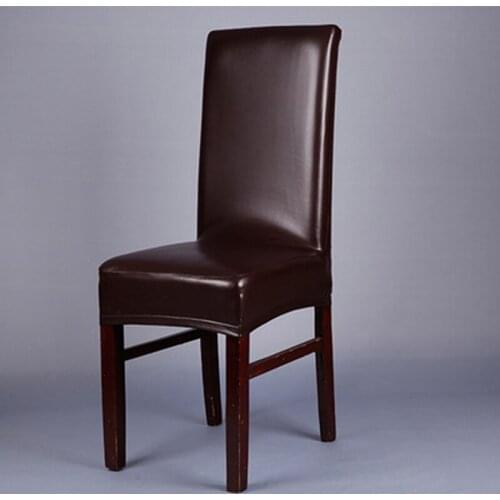 PU Leather Elastic Chair Covers Chair Backrest Wrap Case Home Wedding Decoration Hotel Banquet Decor Washable