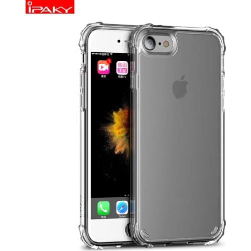 For iPhone 8 7 Case IPAKY for iPhone 6 6s Plus PC Back TPU Bumper Hybrid Transparent Shockproof Airbag Case for iPhone 8 7 Plus