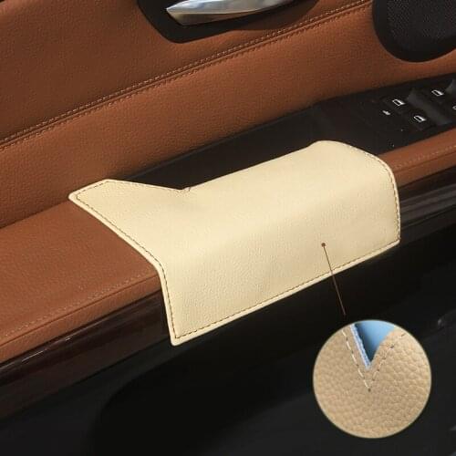 For BMW 3 Series E90 2005 2006 2007 2008 2009 2010 2011 Genuine Leather Driver Side Door Armrest Handle Pull Protection Cover