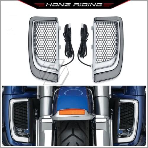 For Harley Touring and Trike Model 2014-2020 Motorcycle LED Fairing Lower Grills Turn Signal Light