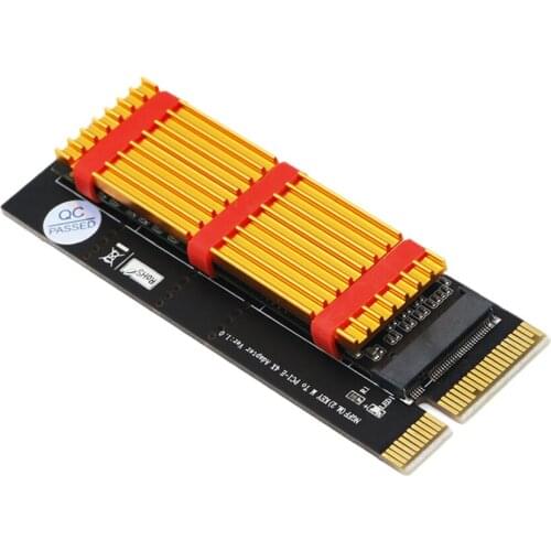 H1111Z PCIE3.0 NVME Adapter x16 PCI-E Full Speed M.2 2280 Aluminum Sheet Thermal Conductivity Silicon Wafer Cooling for M.2 SSD