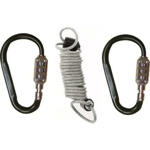 30Set Zinc Alloy 3 Dial Combination Password Carabiner Lock Motorcycle Bike Anti-theft Spring Reminder Cable Helmet Rope Padlock