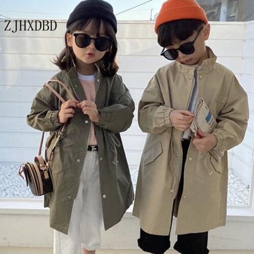 2020 Baby Girls Jackets New Kids Coats Toddler Boys Windbreaker Boy Trench Double Breast Infant Girl Outerwear Children Clothes