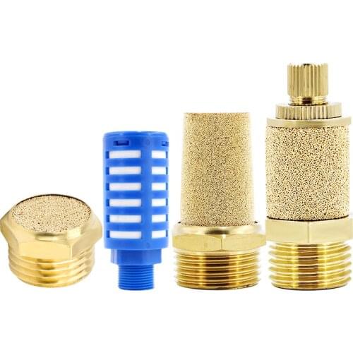 Brass Pneumatic Muffler Silencer Filter 1/8 1/4 3/8 1/2"PT Noise absorption Exhaust Muffler Connector
