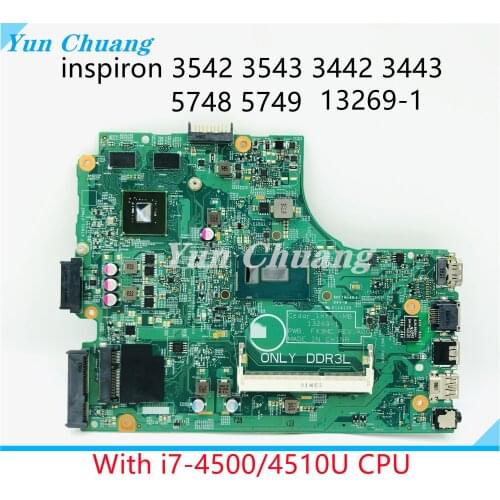 13269-1 Mainboard For DELL Inspiron 3442 3542 3543 3443 5749 Notebook motherboard with i7-4510U/4500U GT820M full test 100% work