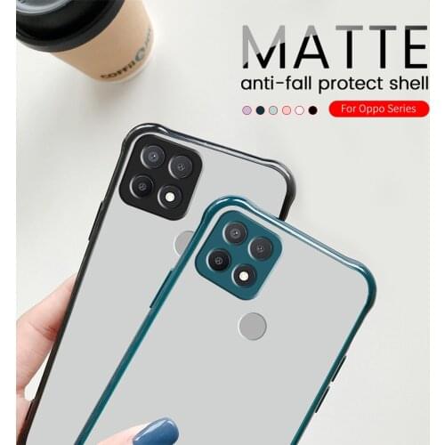 Matte Transparent Case For Oppo a15 s a92 a93 a52 a53s a32 a94 a5s a7 a9 a5 a72 a15s a73 a55 Camera Shockproof Covers Fundas