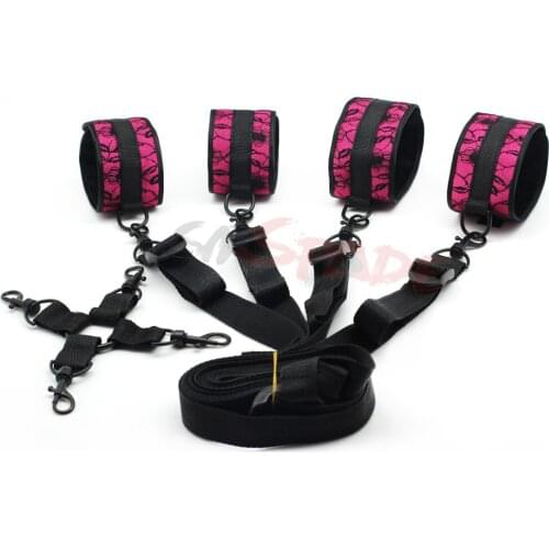 Multifunctional bondage underbed restraints kit,erotic sex restraint kit,sexy hog tie restraints kit for couples,sex handcuffs