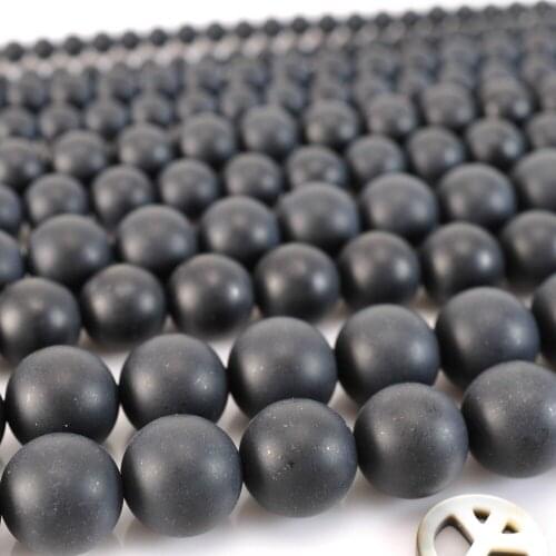Fashion Jewelry 8mm Black Onyx Round Loose Beads Jewelry Accessory Parts Semi-finished Necklace Natural Stone 15"Wholesale Price