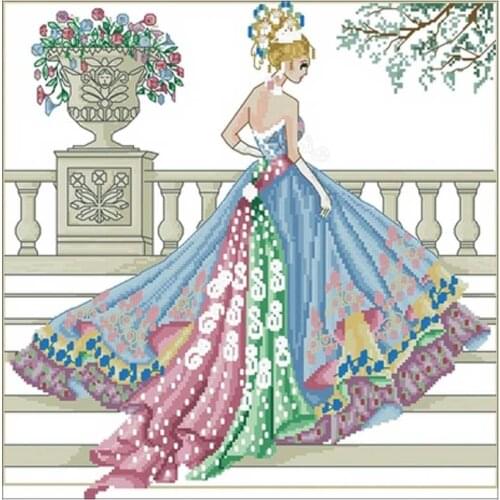 Princess Ball Gown patterns Counted Cross Stitch 11CT 14CT 18CT DIY Cross Stitch Kits Embroidery Needlework Sets home decor