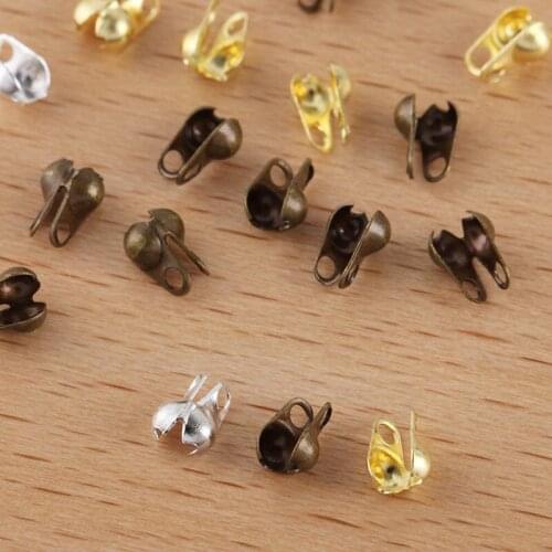 Clasp Connectors Calottes End Crimps Beads Tips for Ball Chain 1.5mm 2mm DIY Findings Jewelry Crimps & Cord Ends