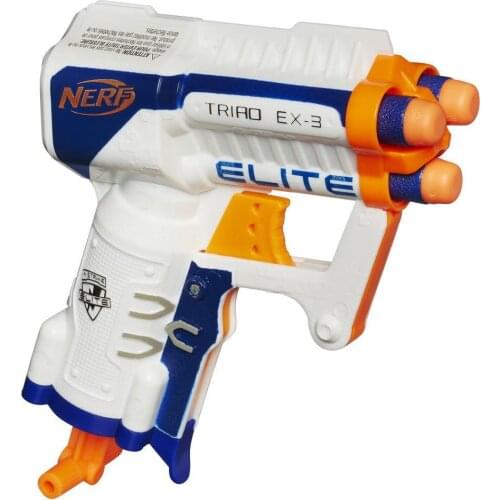NERF N-STRIKE ELITE TRIAD EX-3 Blaster Guns Original Brand and Product Kids Safe Soft Bullet Gun Gift for Children and Adults U