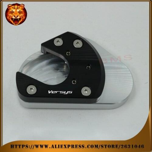 Motorcycle foot Side Kickstand pad Stand Extension Support Plate For KAWASAKI KLE 650 Versys 2007-2015 free shipping with logo