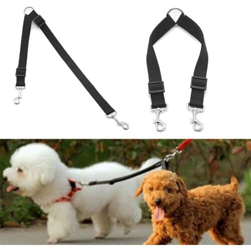 Nylon Double Two Pets Dogs Leash 2 Way Coupler Walk Necklace Dog Collars Harnesses & Leads Pets Supplies