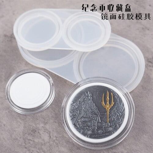 DIY Crystal Epoxy Resin Commemorative Coin Collection Box Coin Box Mirror Silicone Resin Mold Resin Art Supplies