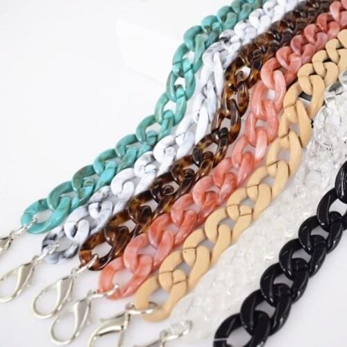Fish Bone 60cm Two-color Acrylic Resin Chain Bag Strap Handbag Plastic Fashion Colorful Women Bag Accessories Shoulder Straps