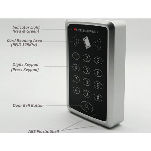 125khz Rfid Access Control Press Keypad RFID Door Access Control System Door Lock Controller Door Locker and Opener