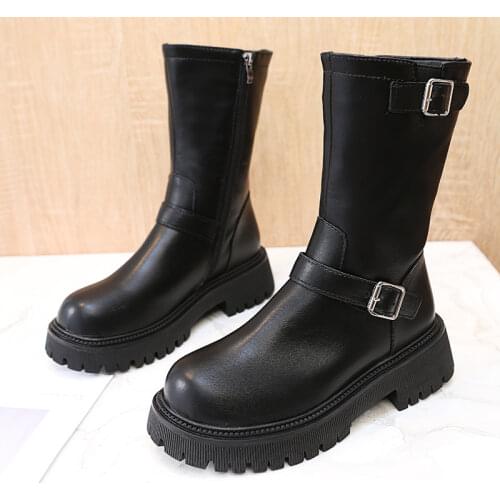 Knight Boots Women Are Thin 2021 Autumn and Winter New Street Style Buckle Lace Zipper Black Net Red Ins High Boots
