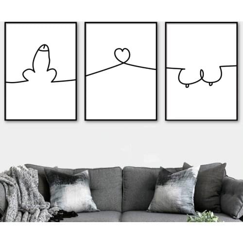 Sexy Body Art Curve Line Love Adult Wall Art Canvas Painting Nordic Posters And Prints Decoration Pictures For Living Room Decor