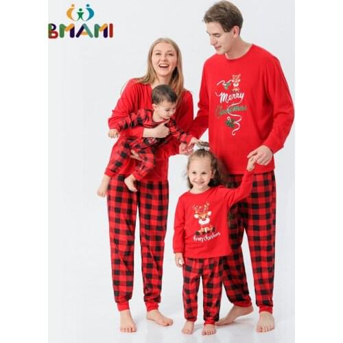 Family Matching Christmas Clothes Pajamas Set for Father Women Kids Baby Sleepwear Nightwear Xmas Print Homewear Set Outfit New