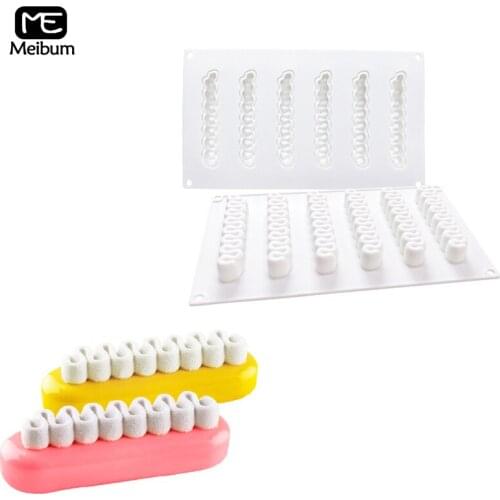 Meibum 6 Cavity wave Shape Cake Silicone Mold DIY Chocolate Mousse Dessert Mould Pastry Decoration Modle Kitchen Baking Tools