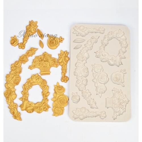 3D Flowers Fondant Silicone Molds For Baking Cake Decorating Tools Wedding Cake Baking Tools Lace Shaped Chocolate Jelly Molds