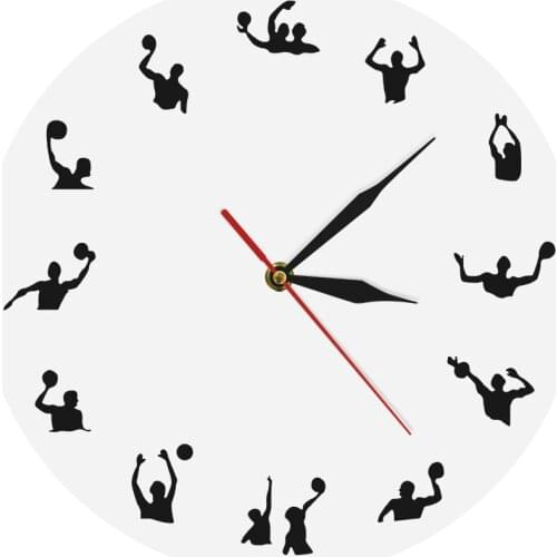 Modern 3D Wall Clock Decor Water Time Clock Timepiece Water Ball Retro Sports Wall Clock